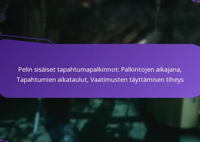 Pelin sisäiset tapahtumapalkinnot: Palkintojen aikajana, Tapahtumien aikataulut, Vaatimusten täyttämisen tiheys