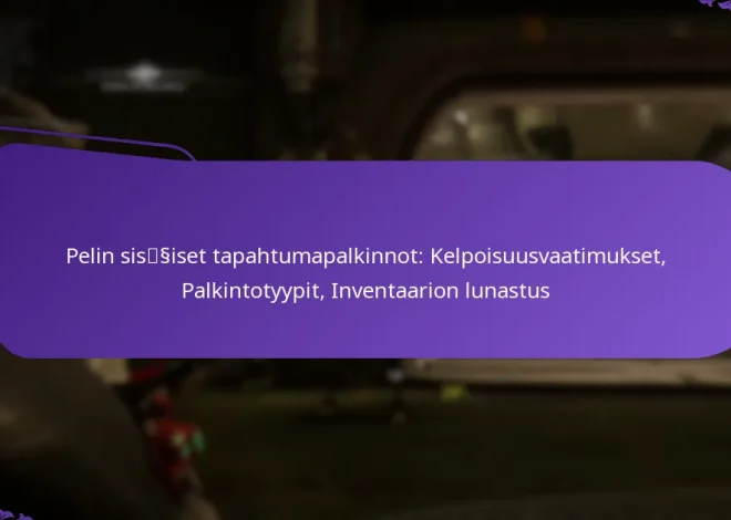 Pelin sisäiset tapahtumapalkinnot: Kelpoisuusvaatimukset, Palkintotyypit, Inventaarion lunastus