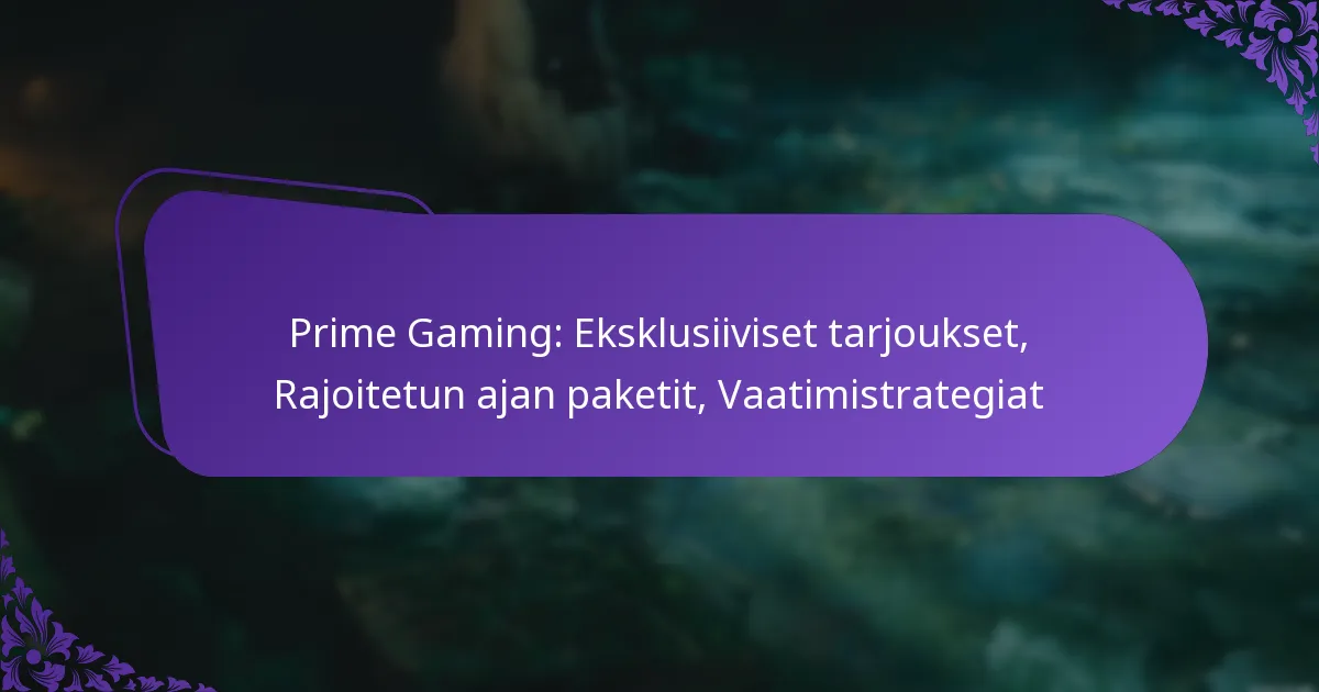 Prime Gaming: Eksklusiiviset tarjoukset, Rajoitetun ajan paketit, Vaatimistrategiat