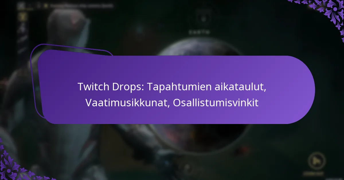 Twitch Drops: Tapahtumien aikataulut, Vaatimusikkunat, Osallistumisvinkit