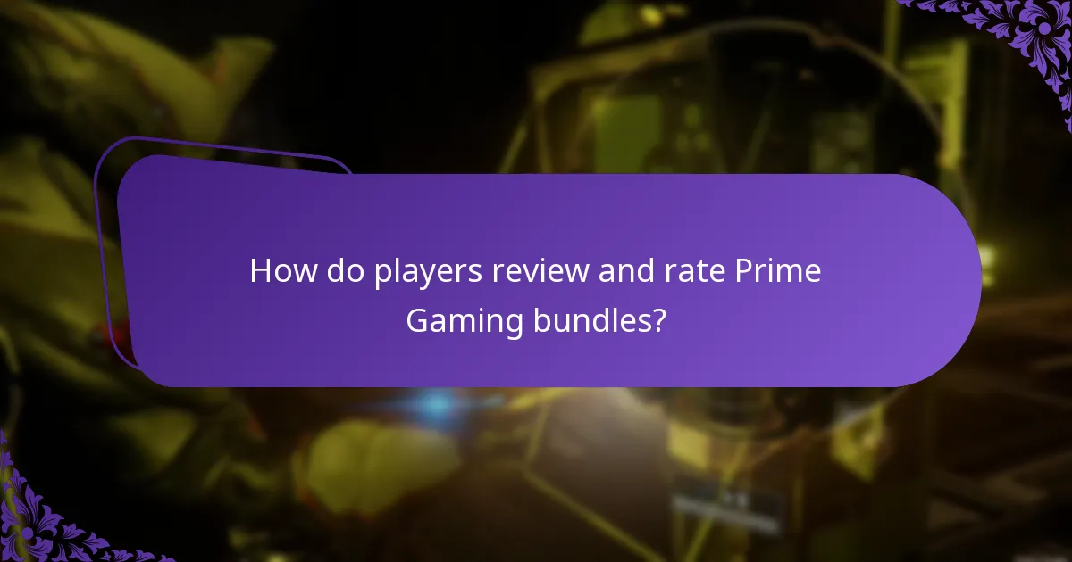How do players review and rate Prime Gaming bundles?
