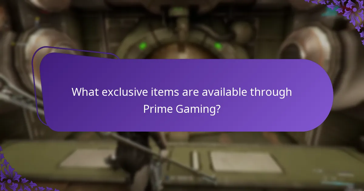 How do I claim exclusive items from Prime Gaming?